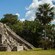 The ruins of a Mayan pyramid